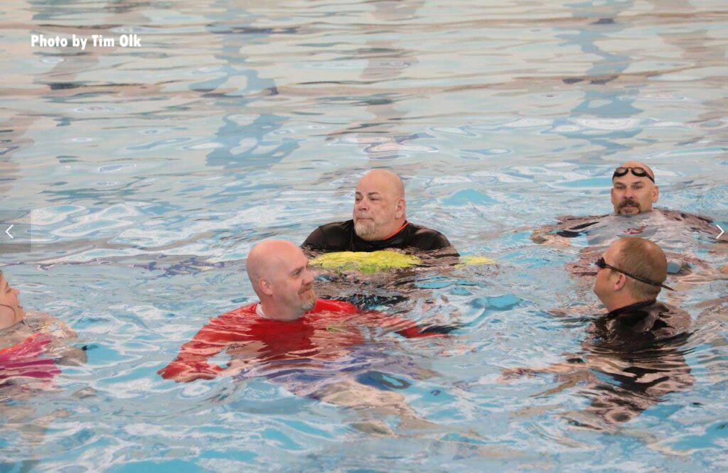 Mike Hudson during water rescue class at FDIC 2022